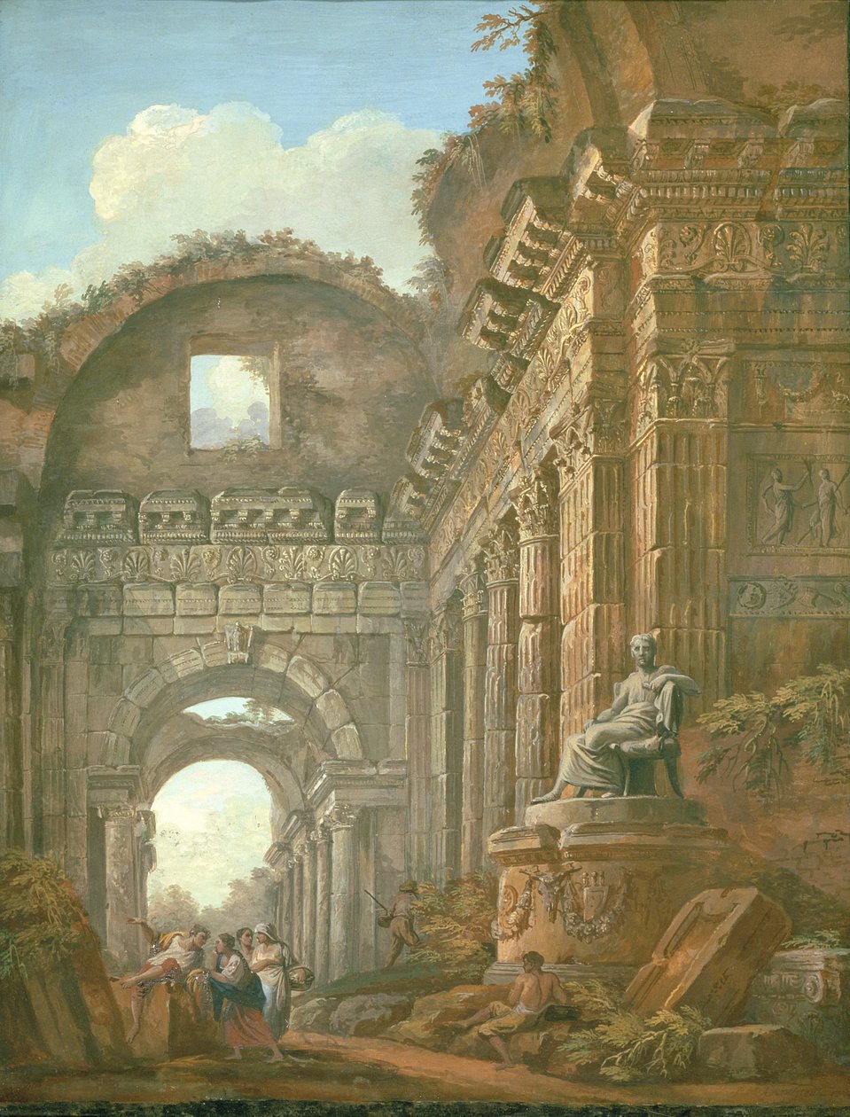 Architektonické Ruins, 1765 od Charles Louis Clerisseau