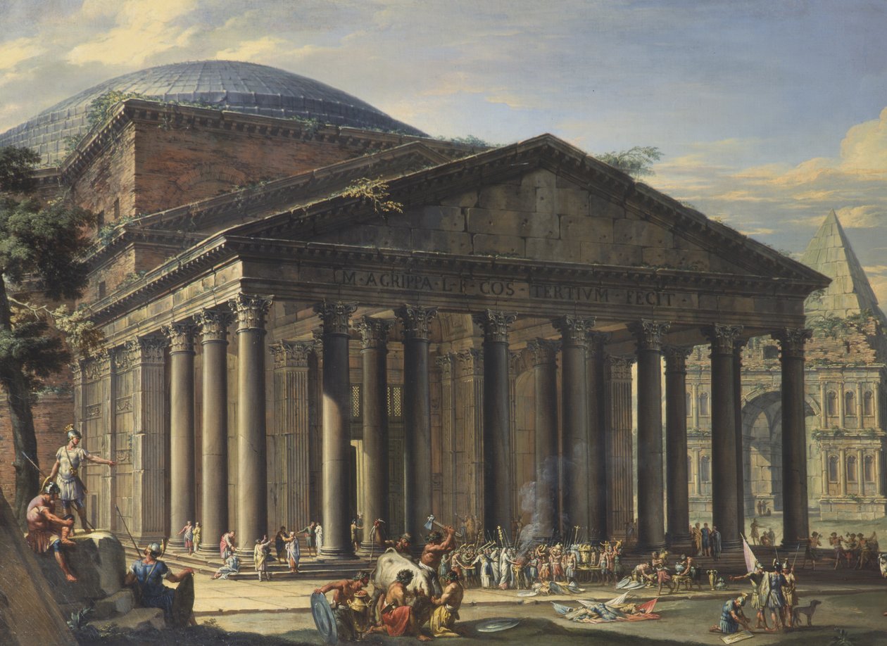 Římské památky a Pantheon od Charles Louis Clerisseau