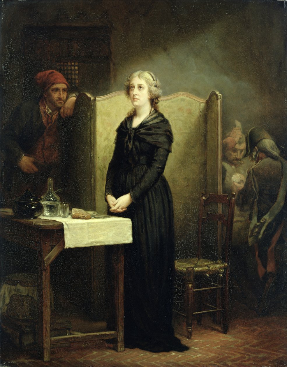 Královna Marie Antoinetta v Conciergerie: Modlitební stůl, 1856-57 od Charles Louis Lucien Muller