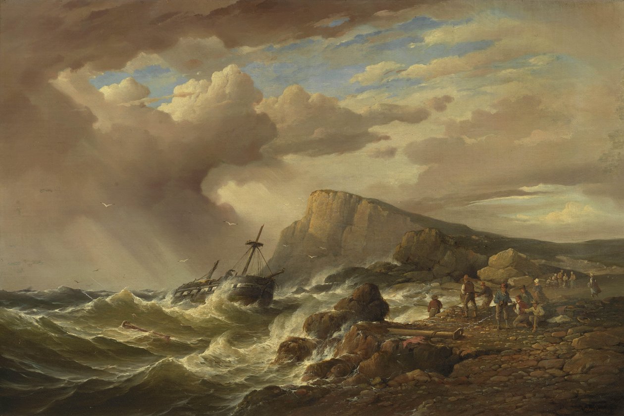 Vrak lodi od Charles Louis Verboeckhoven