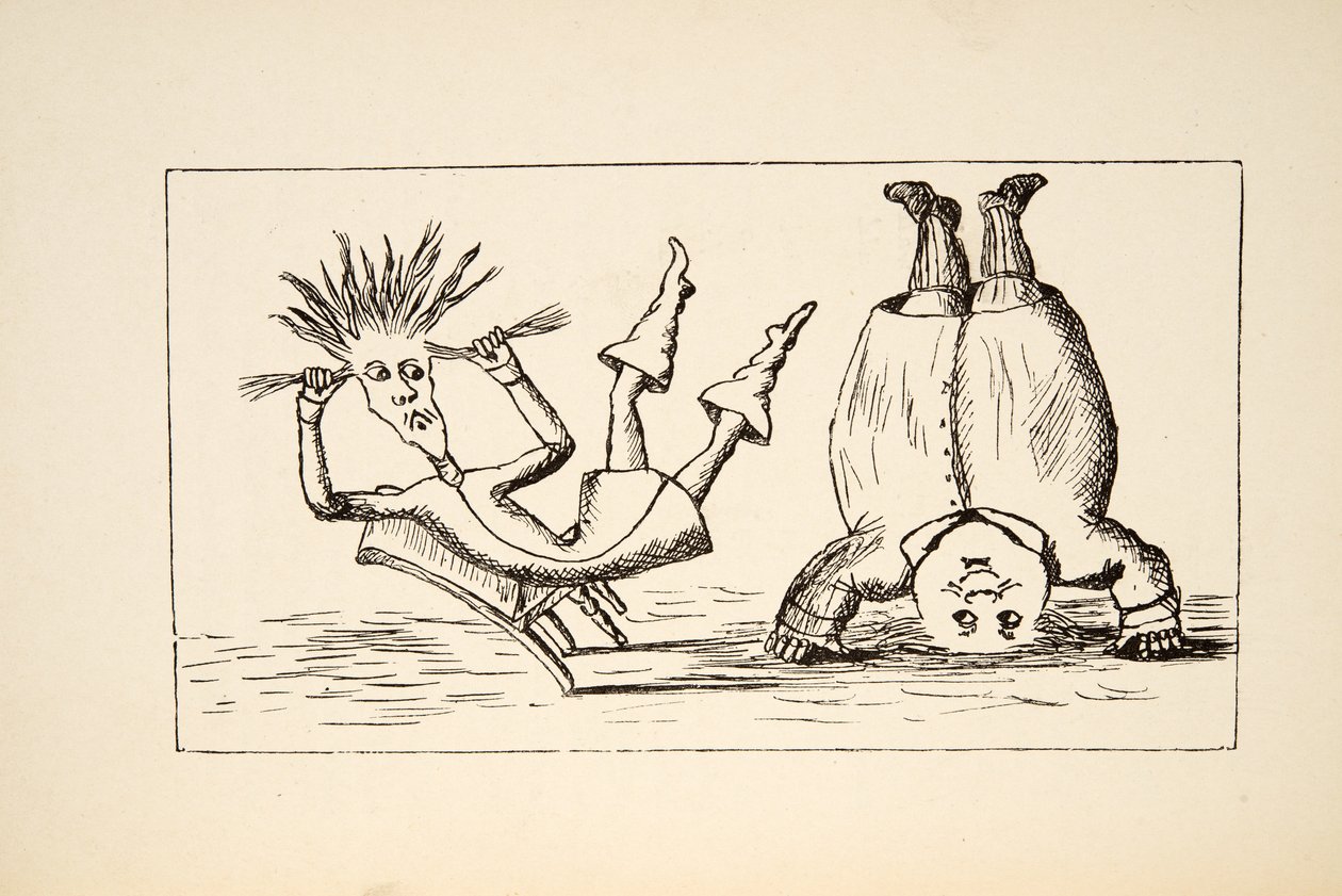 Otec William a mladík, ilustrace z knihy Alenčina dobrodružství pod zemí, vyd. 1886 (faksimile) od Charles Lutwidge Dodgson