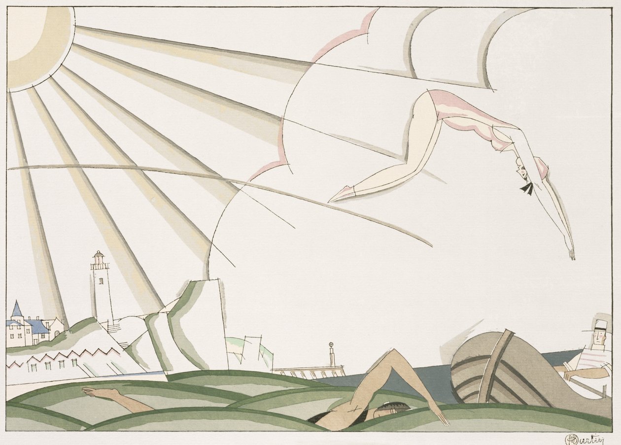 The Dive, cca 1920 (šablona na papíře) od Charles Martin