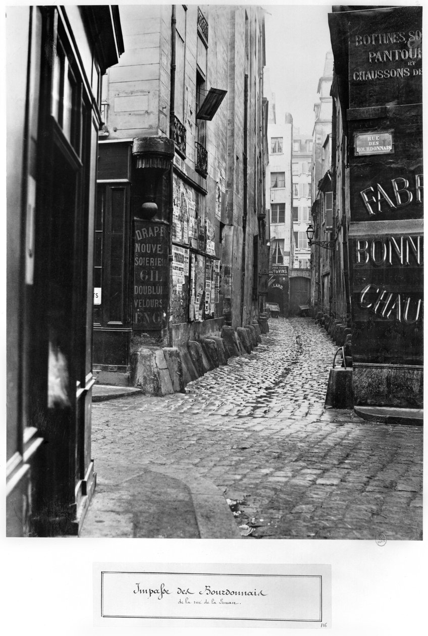 Impasse des Bourdonnais, z rue de la Limace, Paříž, 1858-78 od Charles Marville