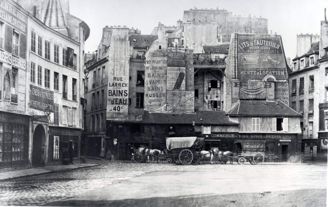 Place Saint-Andre-des-Arts, Paříž, 1858-78 od Charles Marville