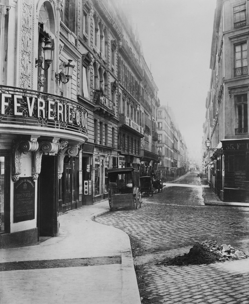Rue Louis-le-Grand, pohled z bulváru des Italiens, Paříž, 1858-78 od Charles Marville