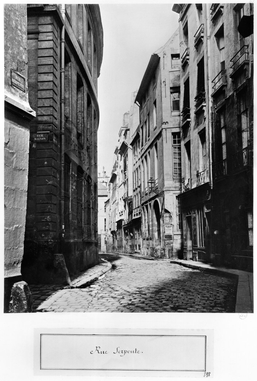 Rue Serpente, Paříž, 1858-78 od Charles Marville