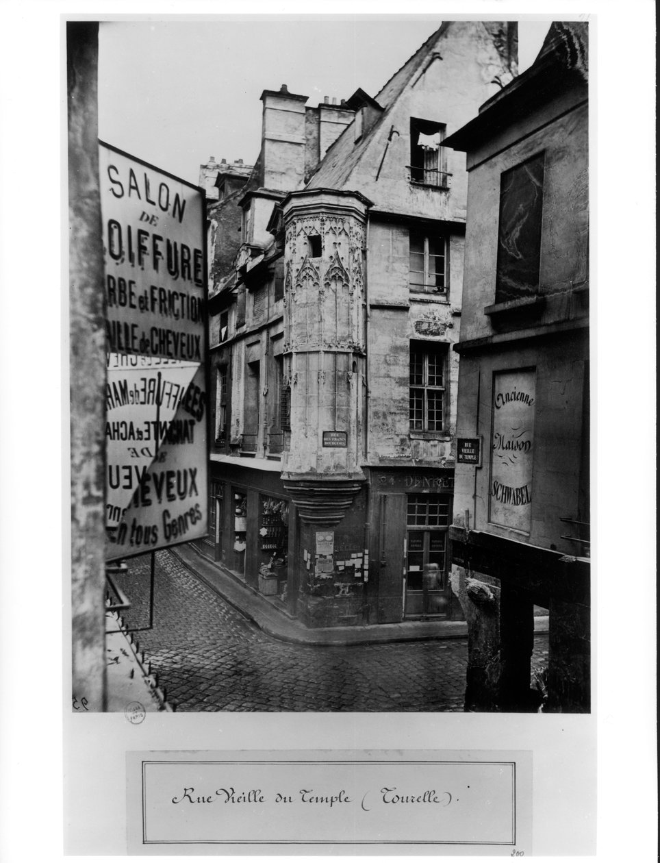 Rue Vieille-du-Temple, Paříž, 1858-78 od Charles Marville