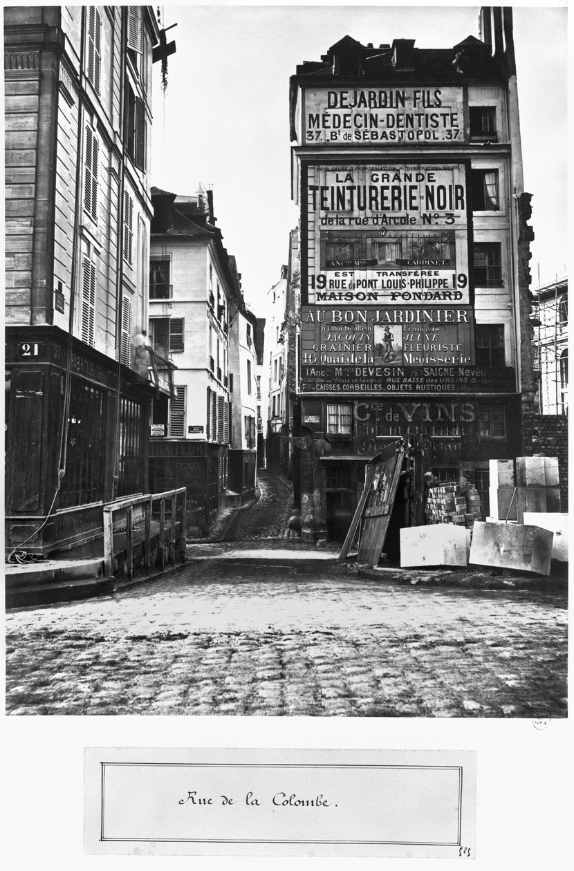 Rue de la Colombe, Paříž, 1858-78 od Charles Marville