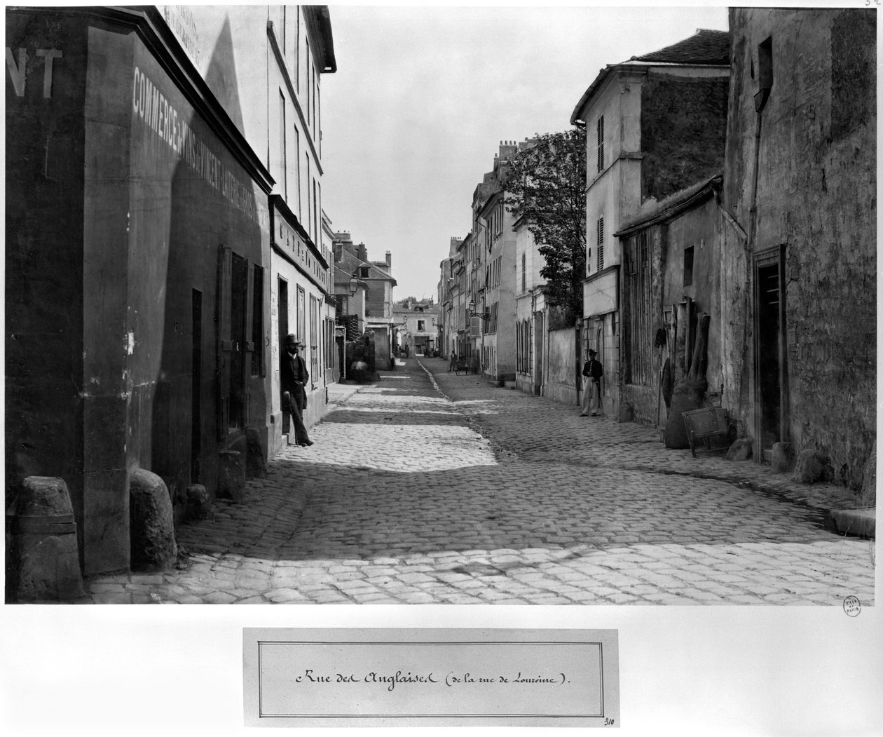Rue des Anglaises, z rue de Lourcine, Paříž, 1858-78 od Charles Marville