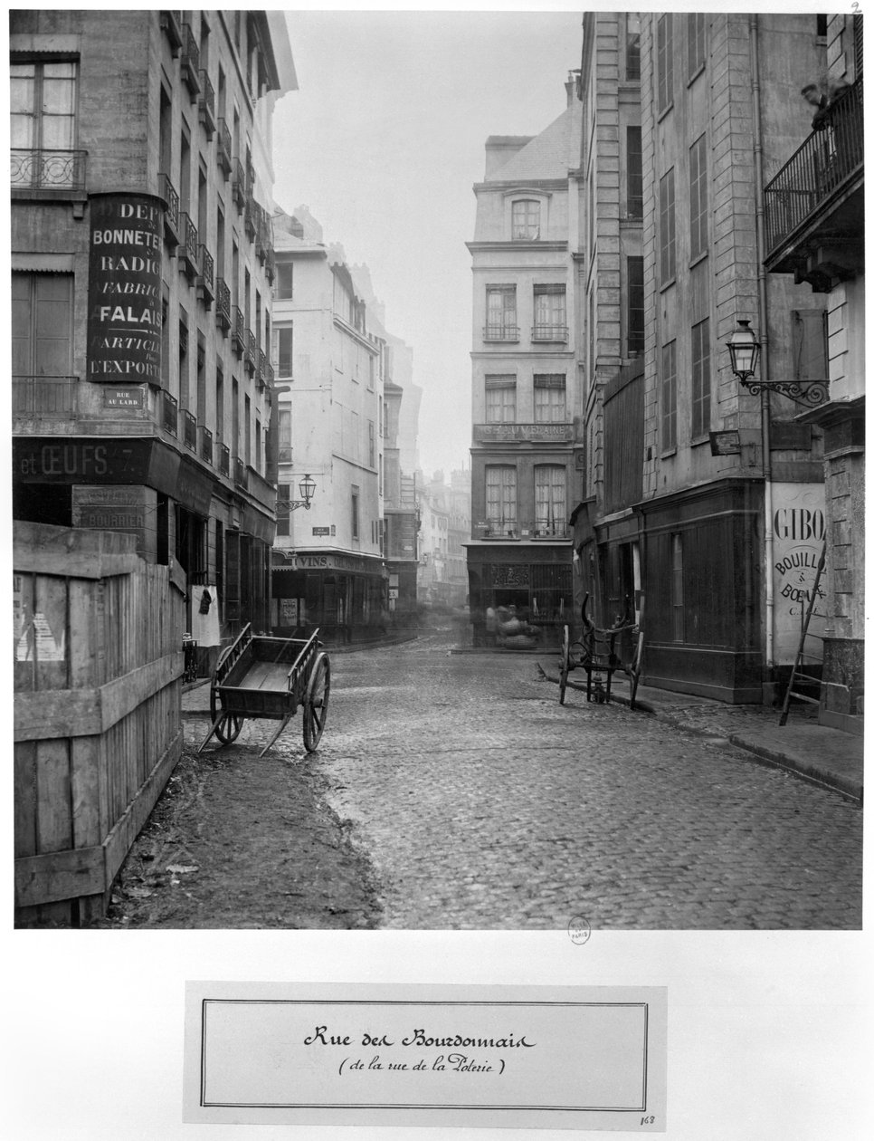 Rue des Bourdonnais (z rue de la Poterie) Paříž 1858-78 od Charles Marville