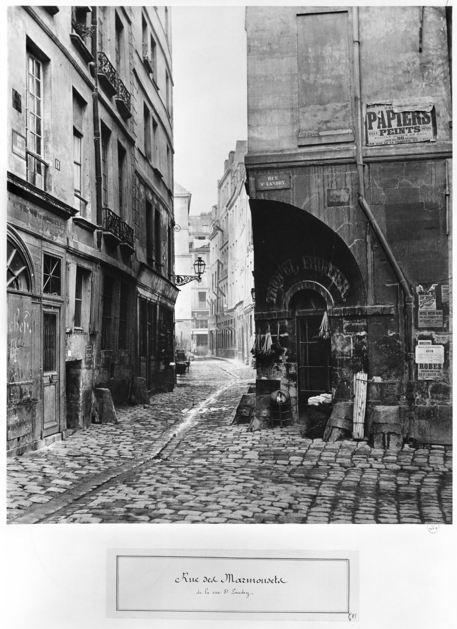 Rue des Marmousets, z rue Saint-Landry, Paříž, 1858-78 od Charles Marville