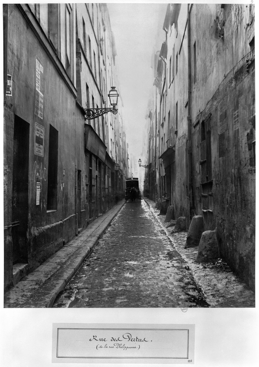 Rue des Vertus, z rue Phelippeaux, Paříž, 1858-78 od Charles Marville