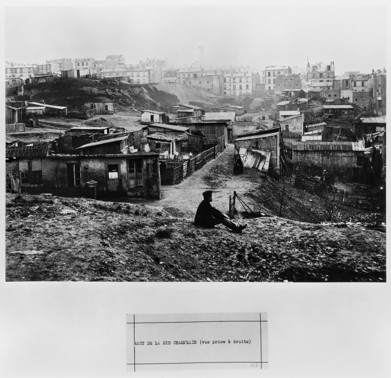 Vrchol rue Champlain (pohled vpravo) Paříž, 1858-78 od Charles Marville