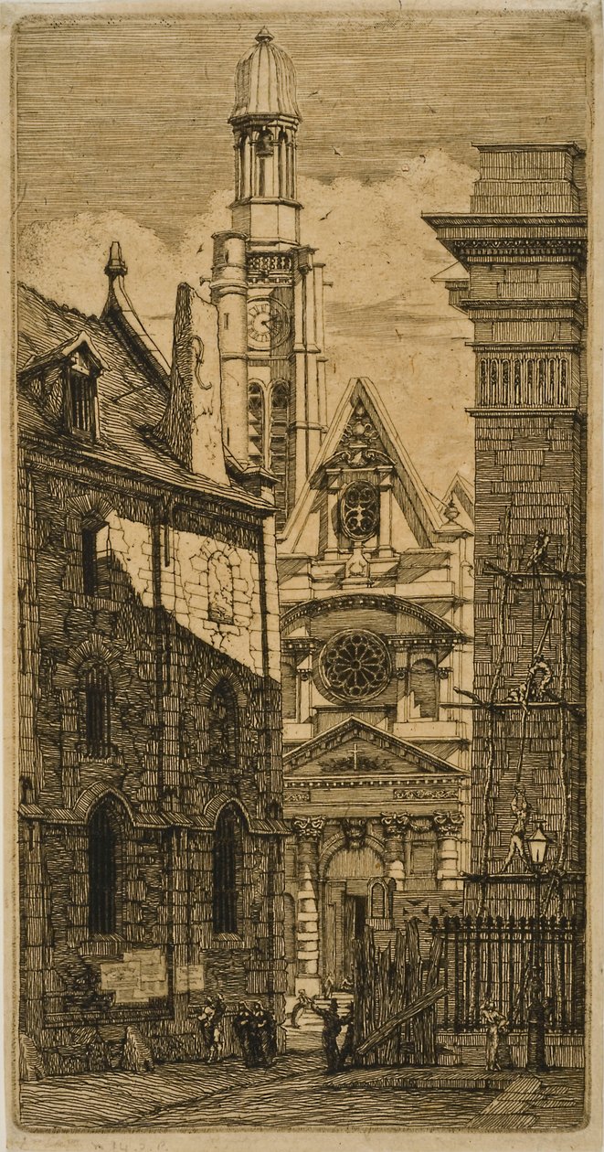 St. Etienne-du-Mont, Paříž, z Eaux-forts sur Paris od Charles Meryon