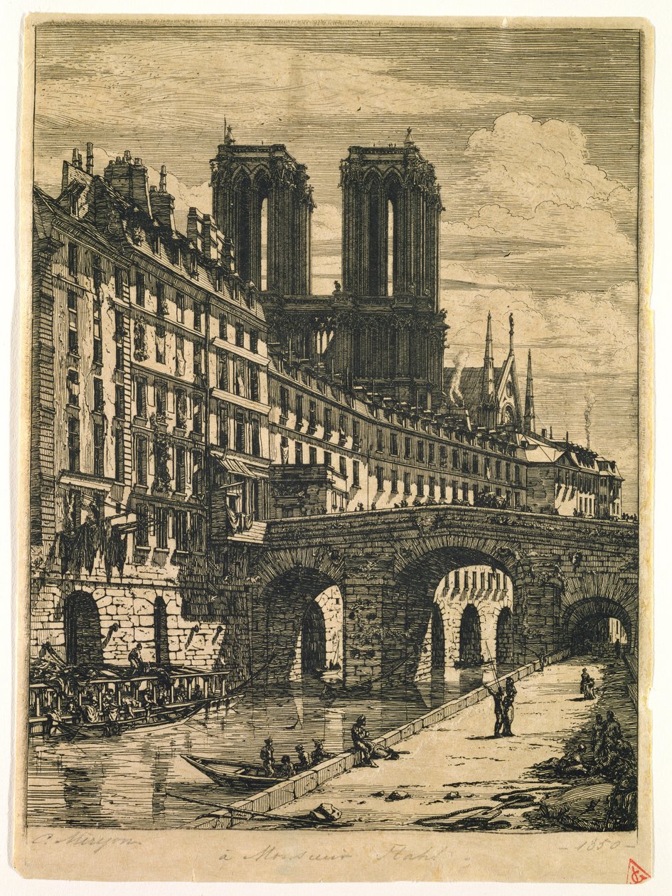 Malý most, 1850 od Charles Meryon