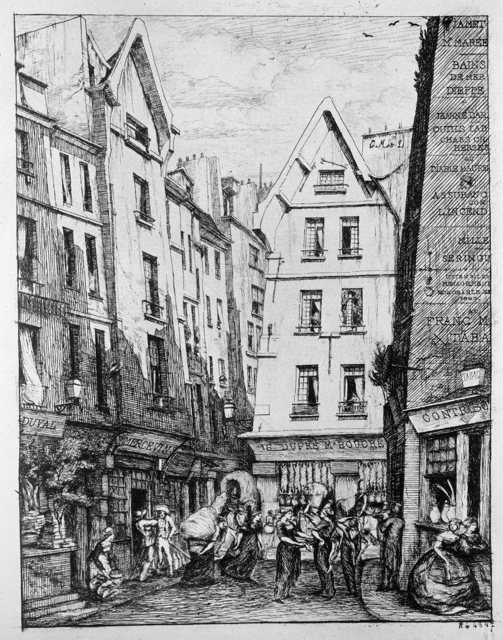 The Rue Piruette, 1860 od Charles Meryon