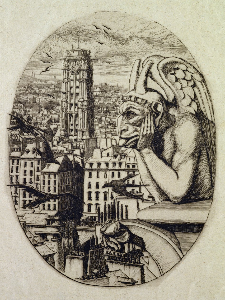 Upír (Le Stryge), 1853 od Charles Meryon