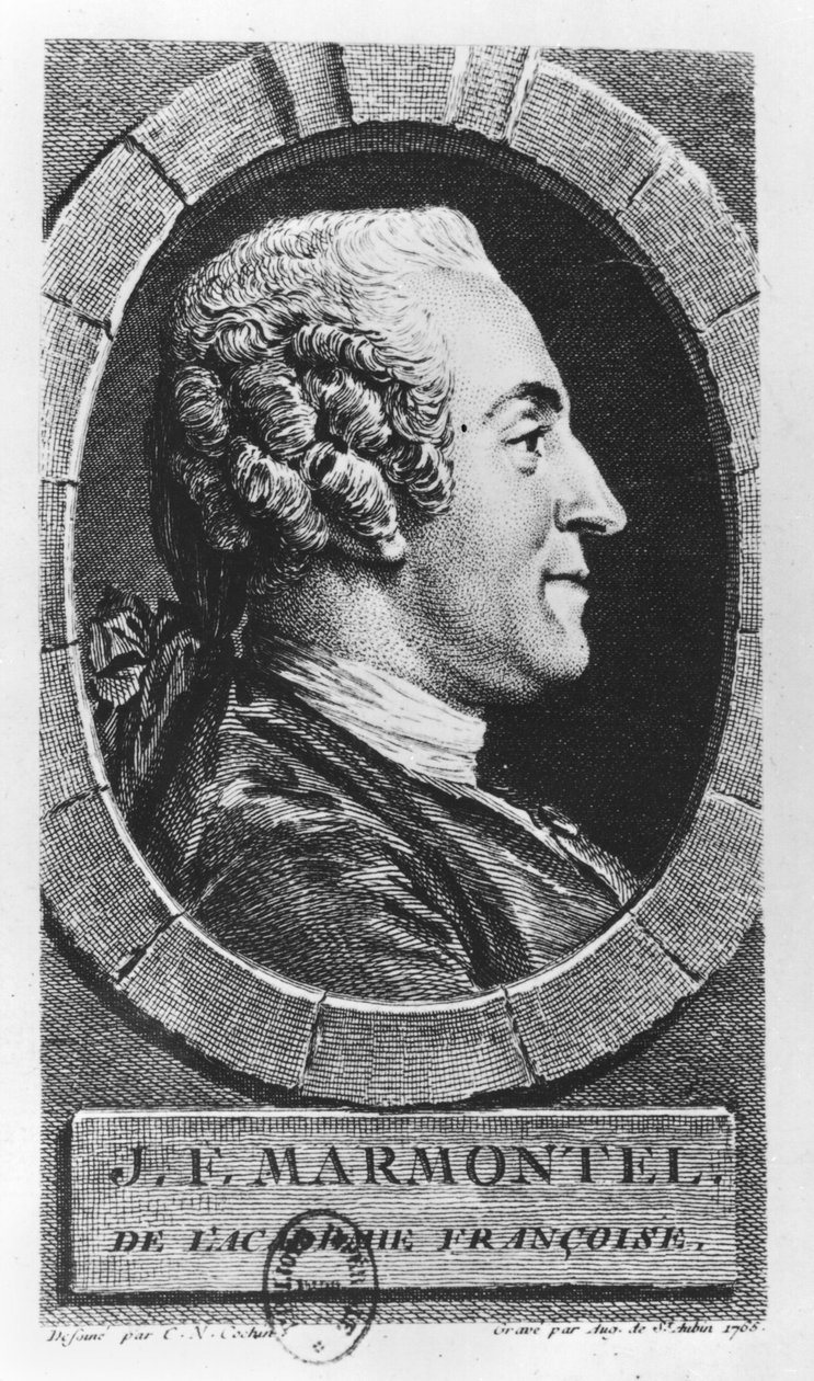 Portrét Jeana Francoise Marmontela (1723-99) vyrytý Augustinem de Saint-Aubin (1736-1807) 1765 od Charles Nicolas II Cochin