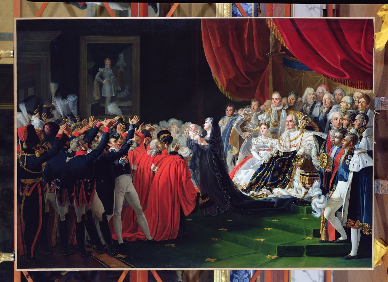 Vévodkyně z Berry představuje vévodu z Bordeaux lidem a armádě, září 1820 od Charles Nicolas Raphael Lafond