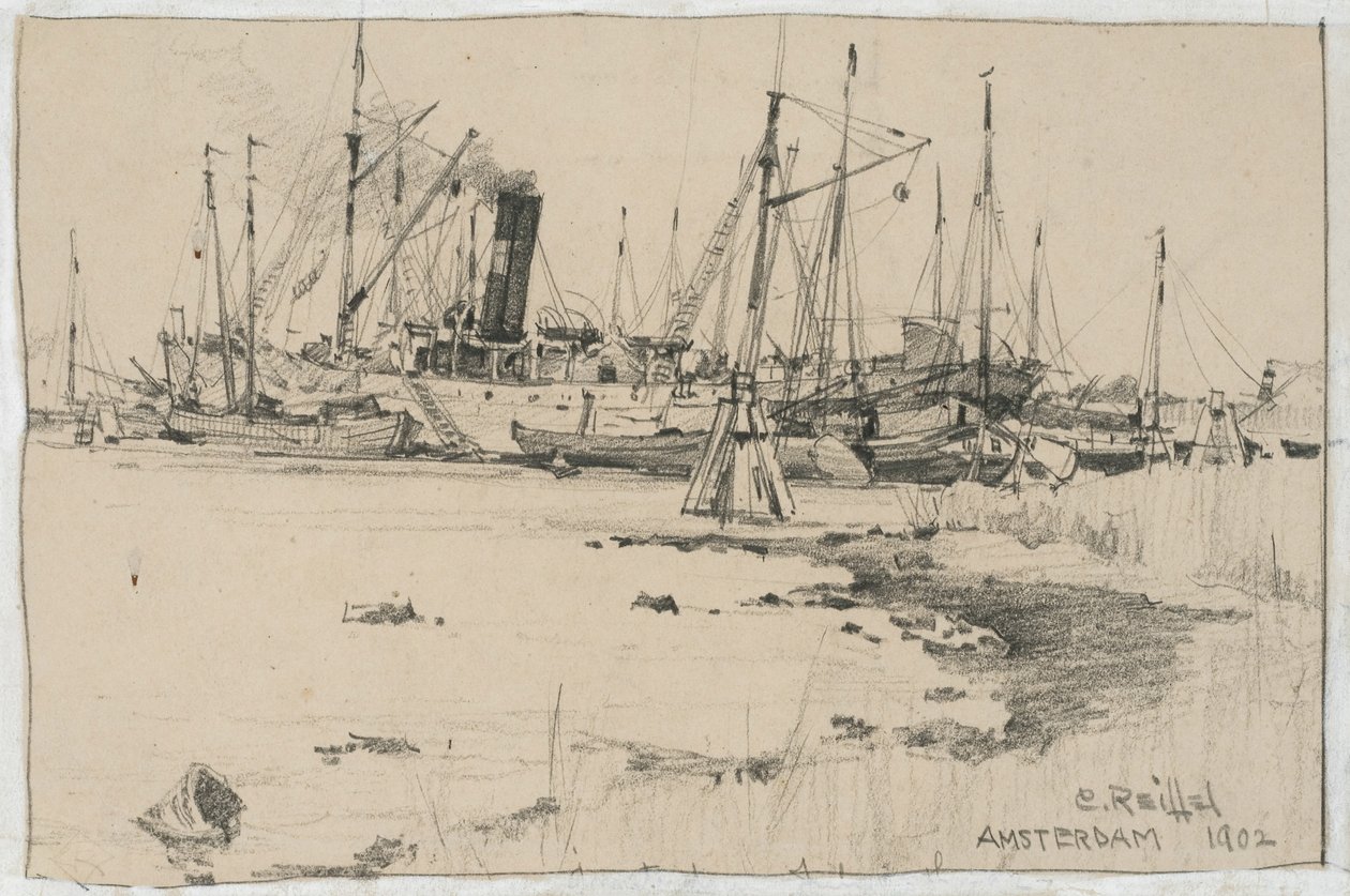 Amsterdam, 1902 (grafit na papíře) od Charles P. Reiffel