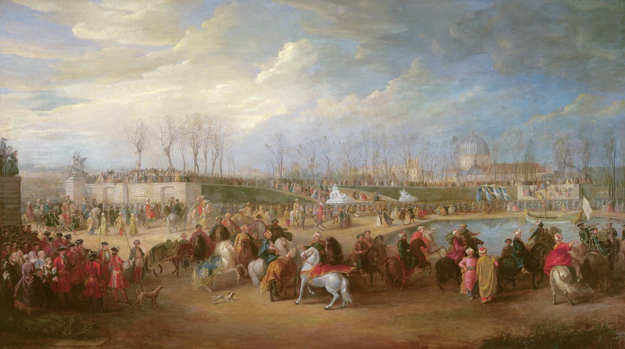Mehemet Effendi, turecký velvyslanec, přijíždí do Tuilerií 21. března 1721, po roce 1721 od Charles Parrocel