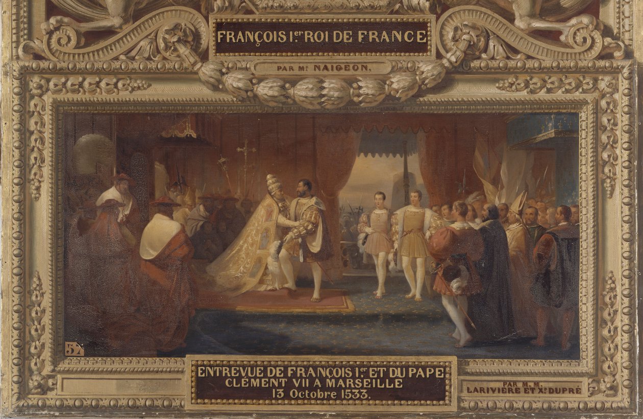 Rozhovor mezi Františkem I. a papežem Klementem VII. V Marseille, 13. října 1533 od Charles Philippe Lariviere