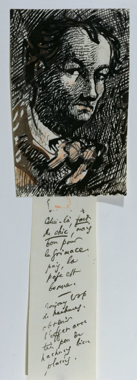 Autoportrét (inkoust a barevná křída na papíře) od Charles Pierre Baudelaire