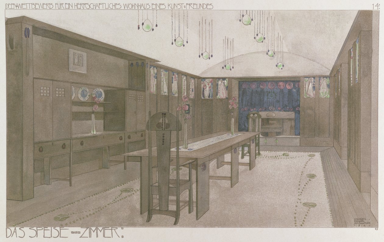 Design pro jídelnu, 1901 od Charles Rennie Mackintosh