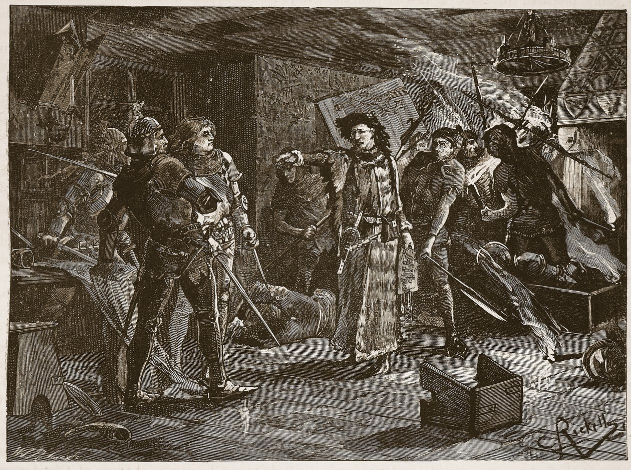 Zatčení spiklenců v Cirencesteru, ilustrace z knihy "Cassell