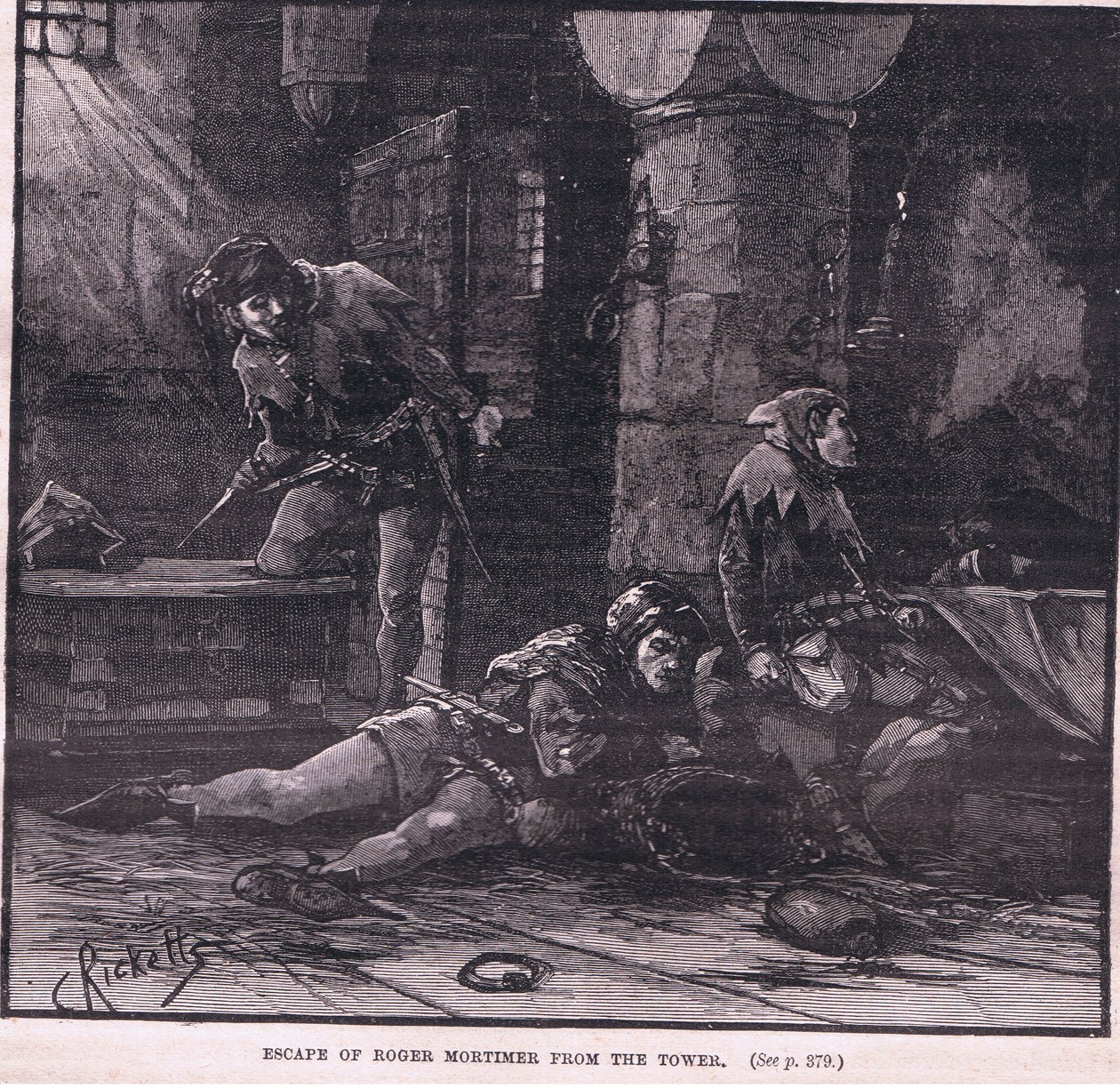 Útěk Rogera Mortimera z věže AD 1323 od Charles Ricketts