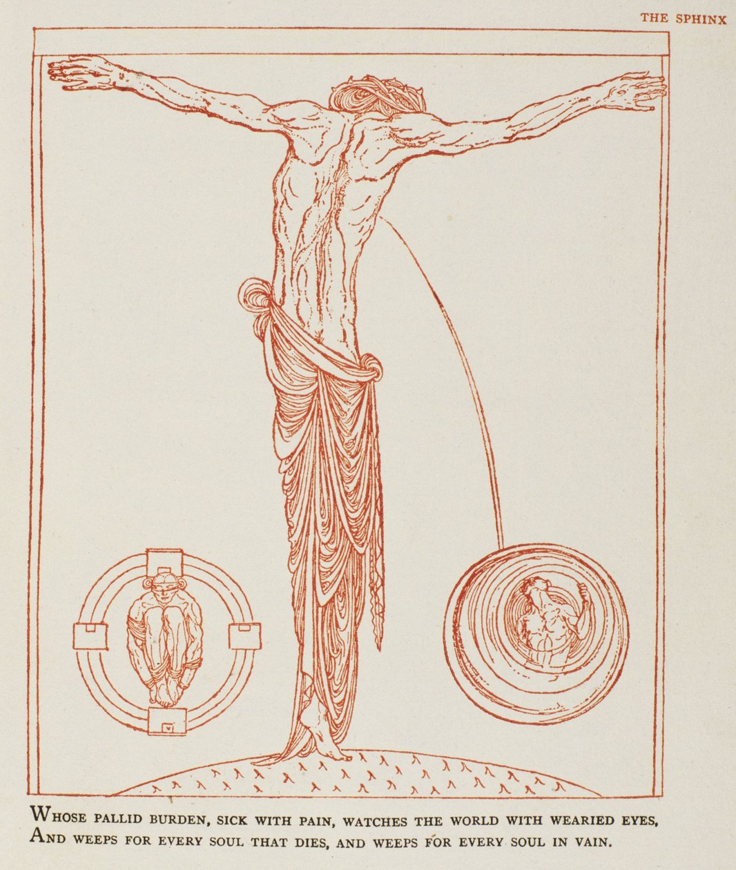 Ilustrace k filmu Sfinga bez tajemství od Oscara Wilda, hospoda. Elkin Mathews a John Lane, 1894 od Charles Ricketts