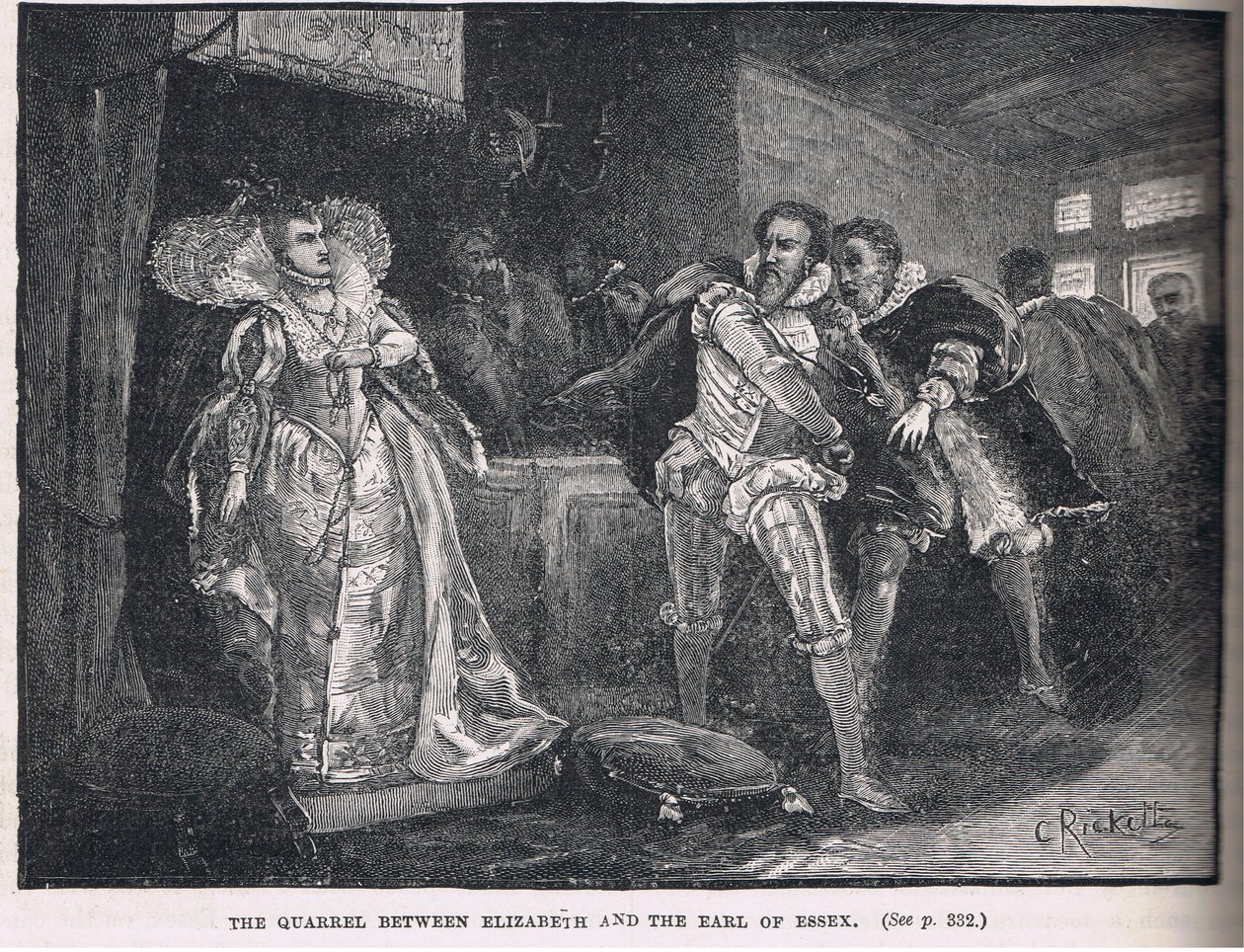 Spor mezi Alžbětou a hrabětem z Essexu 1598 od Charles Ricketts