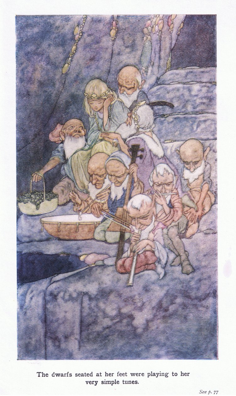 Trpaslíci sedící u jejích nohou hráli na její velmi jednoduché melodie od Charles Robinson