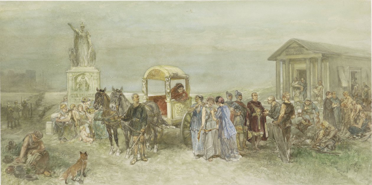 Tržiště s Římany a Bataves od Charles Rochussen