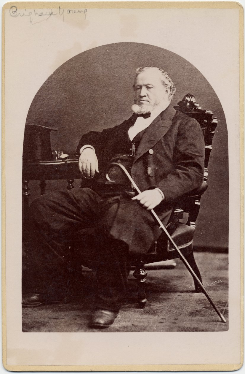 Brigham Young (1801-77), prezident Církve Ježíše Krista Svatých posledních dnů neboli Mormoni (tisk alba) od Charles Roscoe Savage
