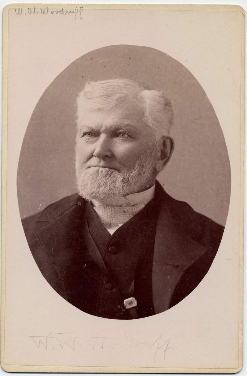 Wilford Woodruff (1807-98), 4. prezident Církve Ježíše Krista Svatých posledních dnů neboli Mormoni (tisk alba) od Charles Roscoe Savage