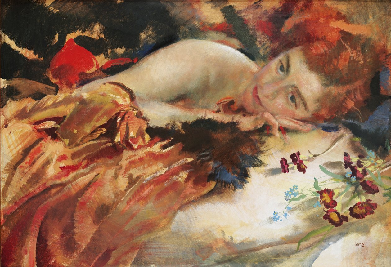 Umělcova milenka (tempera na desce) od Charles Sims