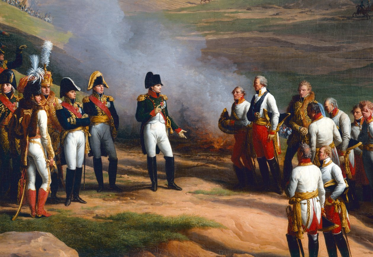 Detail z Kapitulace Ulmu, 20. října 1805 - Napoleon a rakouští generálové, 1815 od Charles Thevenin