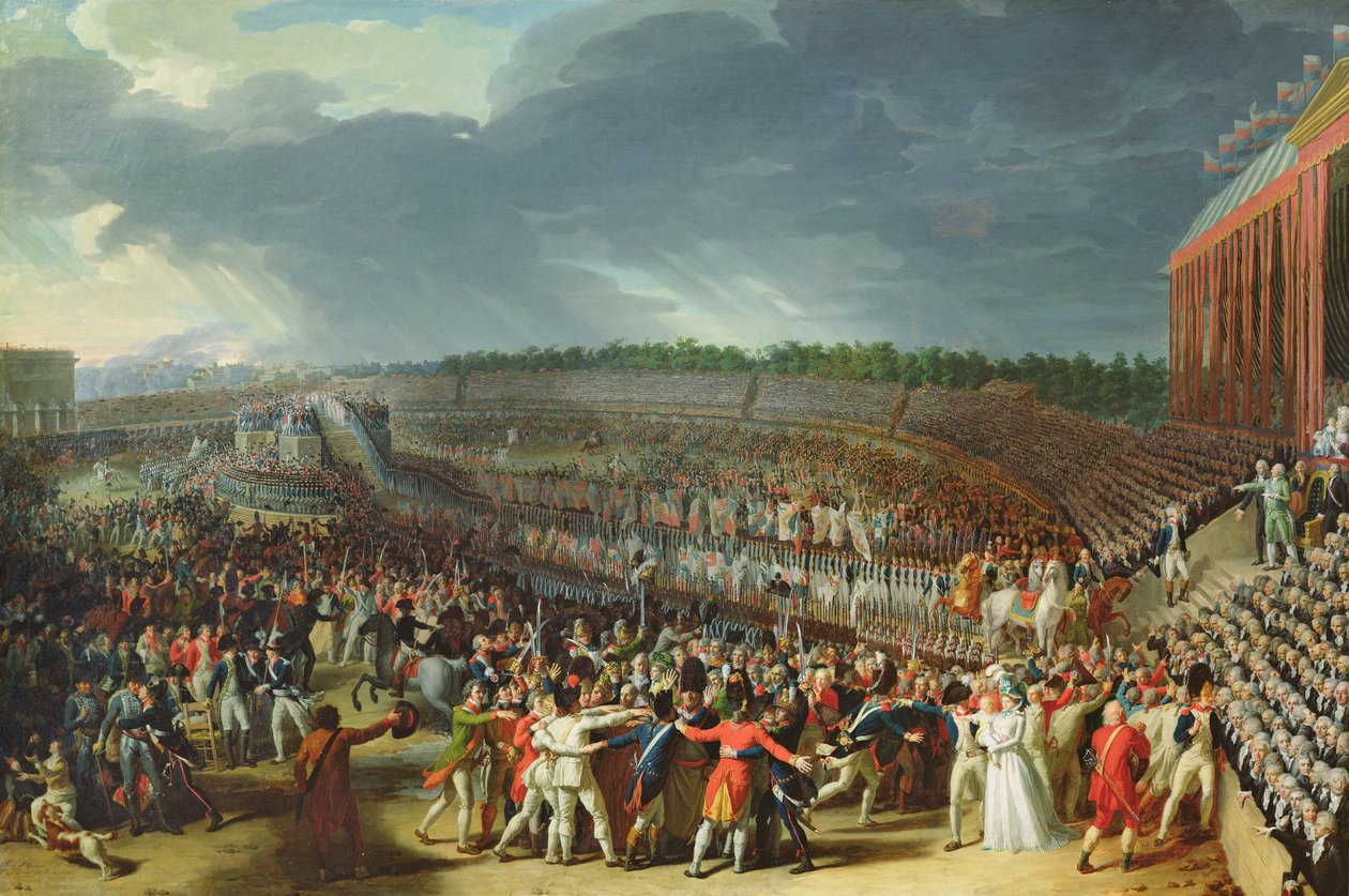 Oslava federace, Champs de Mars, Paříž, 14. července 1790 od Charles Thevenin