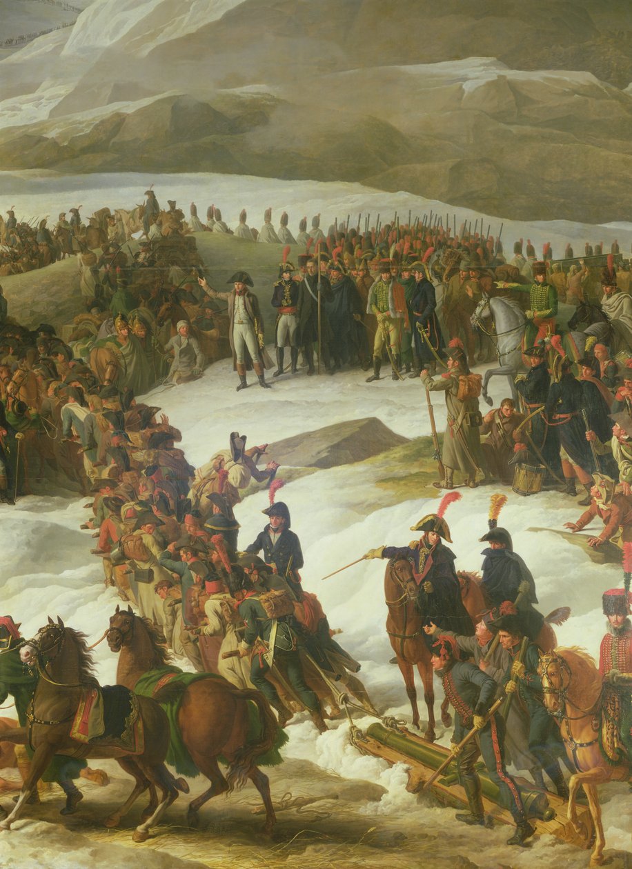 Francouzská armáda překračující průsmyk St. Bernard, 20. května 1800, 1806 (detail) od Charles Thevenin
