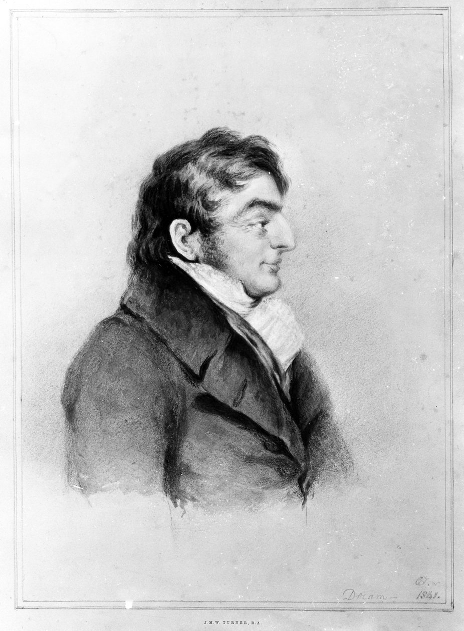 Portrét Josepha Mallorda William Turner, 1841 (křída, lavír a tužka na papíře) od Charles Yardley Turner