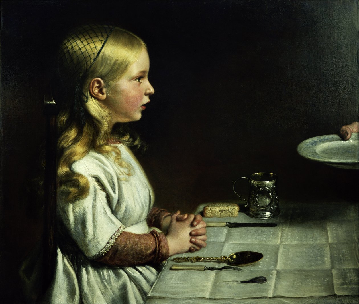 Florence Cope Saying Grace at Dinnertime od Charles West Cope