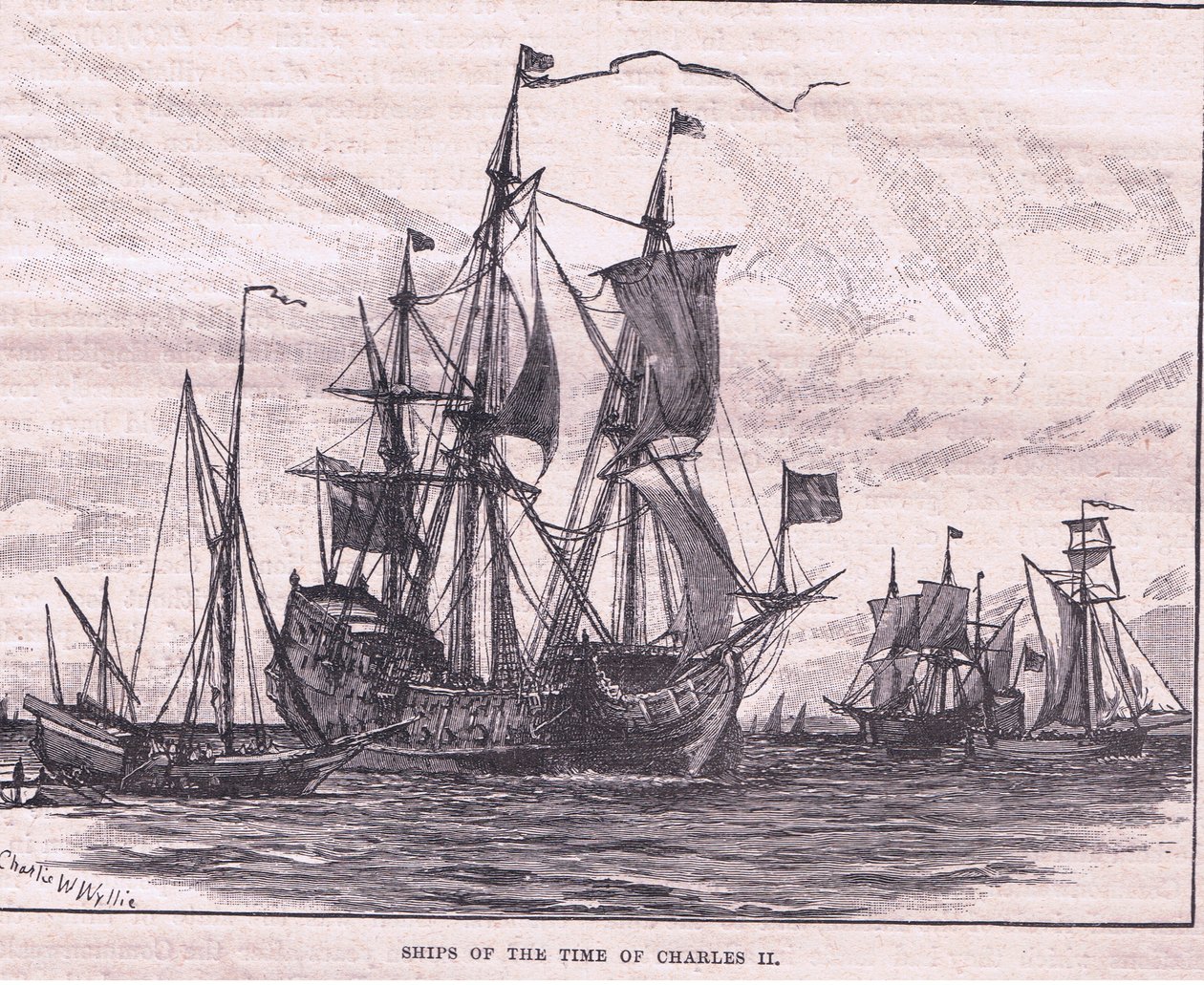 Lodě z doby Karla II. od Charles William Wyllie