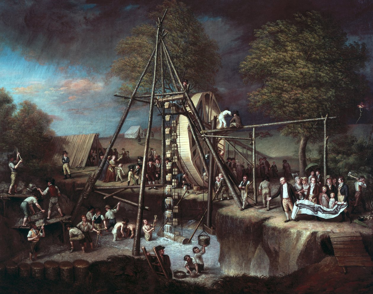 Exhumace mastodonta, 1806 od Charles Willson Peale