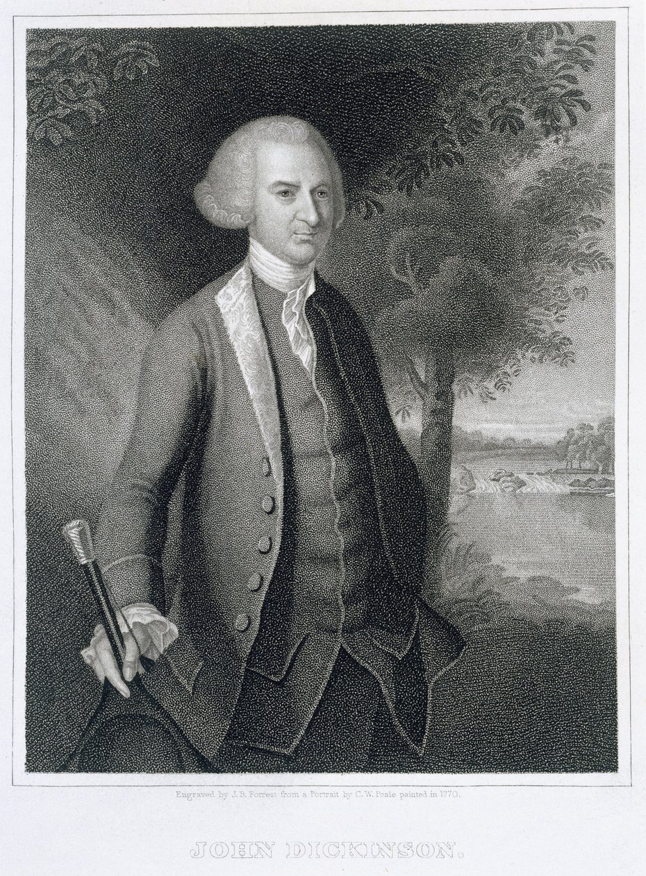 John Dickinson, vyrytý Johnem B. Forrestem (1814-70) od Charles Willson Peale