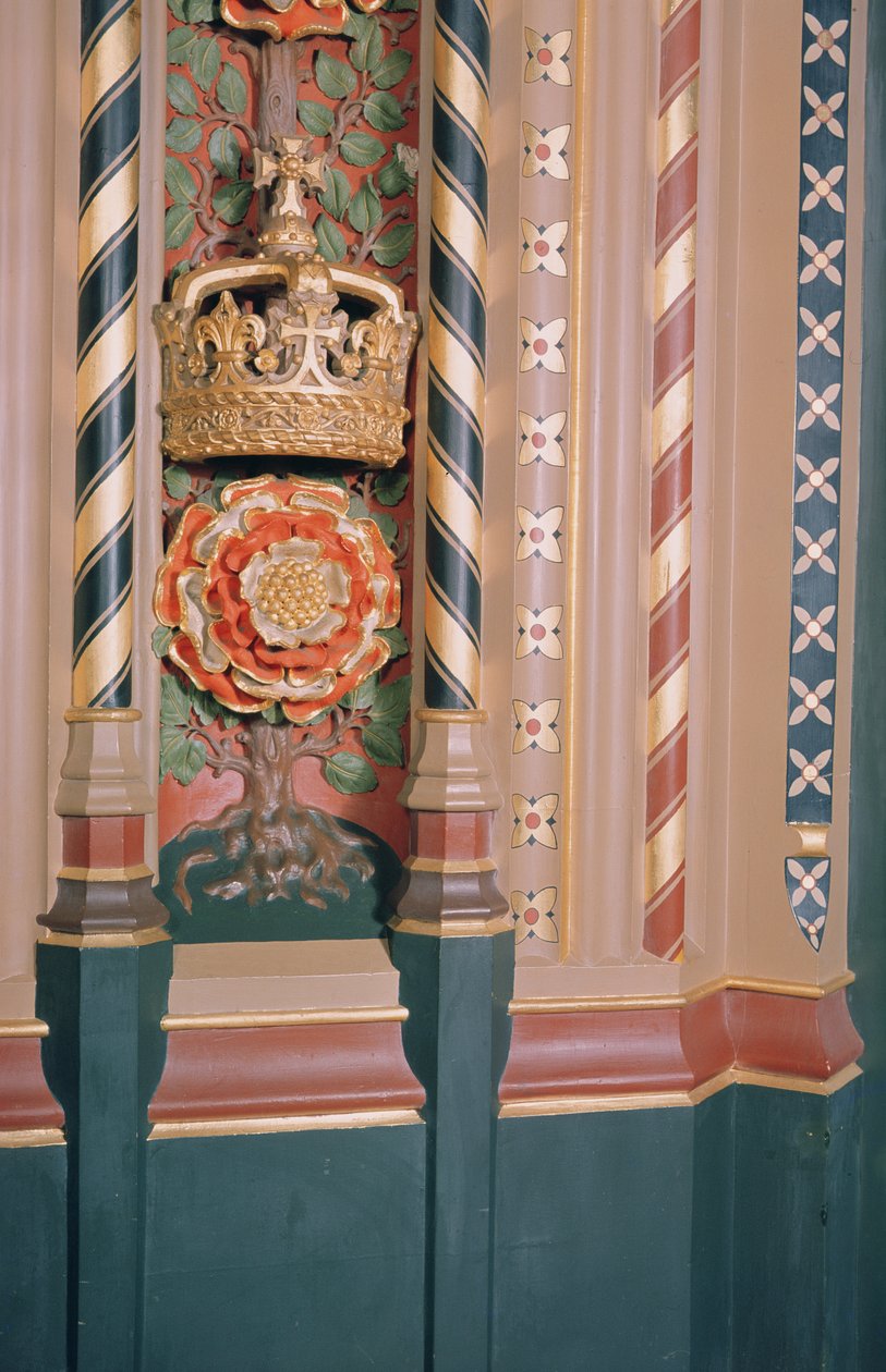 Detail architektury dveří v Královské galerii, cca 1841 (lakované dřevo) od Charles Barry