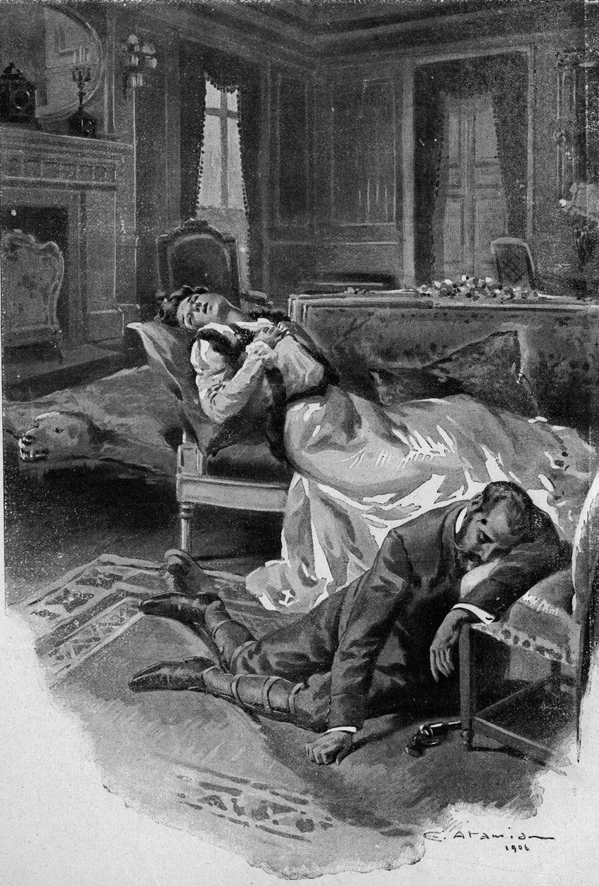 Arcivévoda Rudolf, korunní princ Rakouska (1858-1889), zabije sebe a svou milenku, baronku Mary Vetserovou, ve svém loveckém zámečku v Mayerlingu - Drama Mayerling: Arcivévoda Rodolph Habsburský (arcivévoda Rodolph Habsburský) (Habsburg-Lotrinsko) ( 1858-1 od Charles-Garabed Atamian