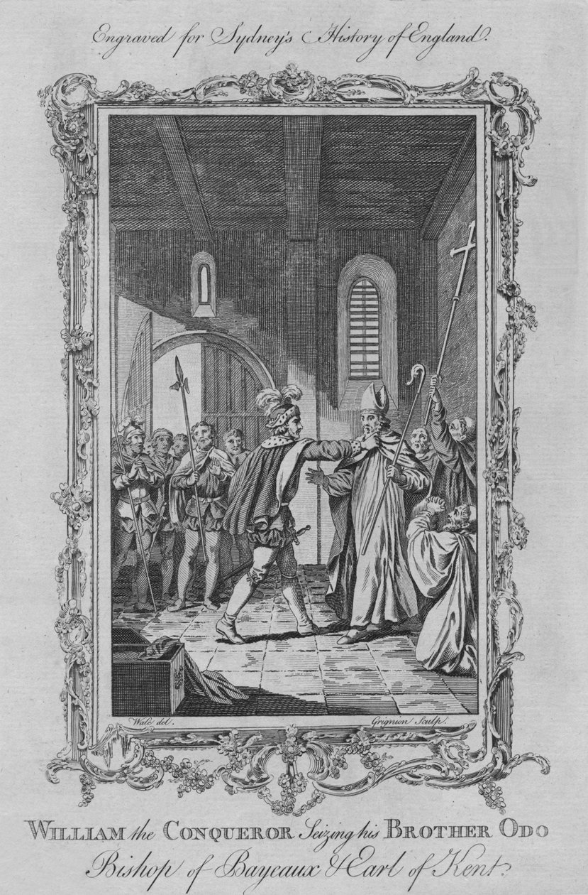 Vilém Dobyvatel se zmocnil svého bratra Oda, biskupa z Bayeaux a hraběte z Kentu, 1773. od Charles,C Grignion,Charles Grignion the Elder. Charles Grignion,Grignion