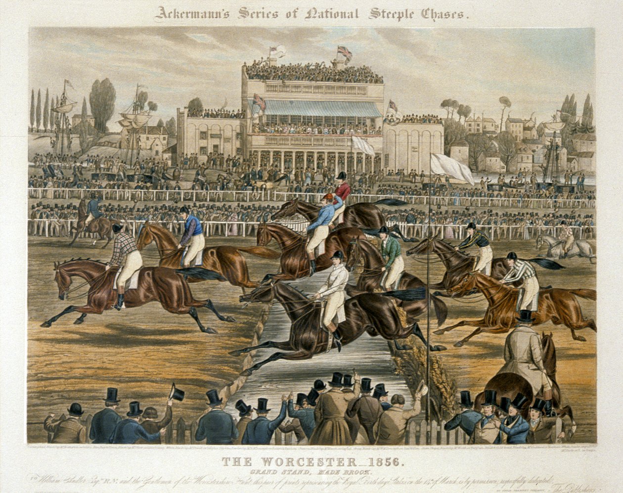 The Royal Birthday Stakes, Worcester, 14. března 1856: Grand Stand (barevně lito) od Charles Hunt
