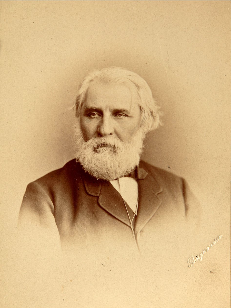 Portrét autora Ivana Sergejeviče Turgeněva (Serguejevič Tourgueniev) (1818-1883). Albumin Photo by Charles (Karl) Bergamasco (1830-1896) od Charles Bergamasco